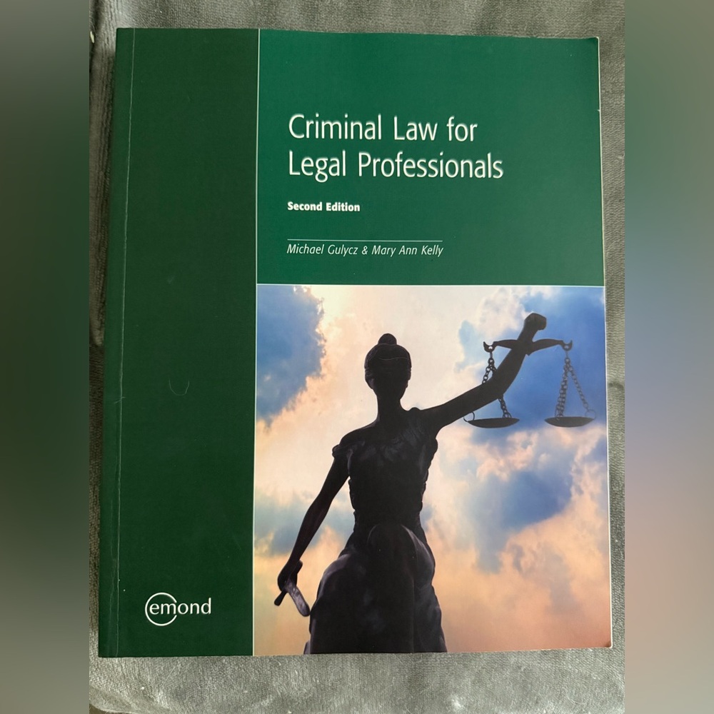 Criminal Law for Legal Professionals Book